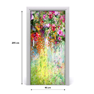 Door adhesive Colorful flowers