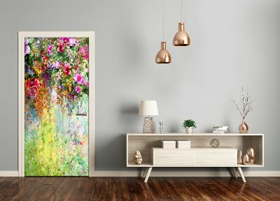 Door adhesive Colorful flowers