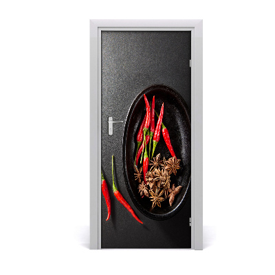 Self-adhesive door sticker Chilli peppers