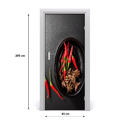 Self-adhesive door sticker Chilli peppers