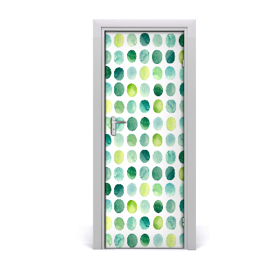 Door wallpaper Green dots