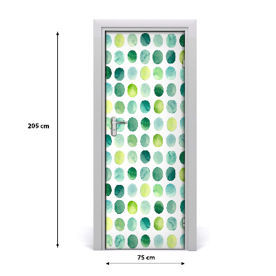 Door wallpaper Green dots