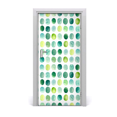 Door wallpaper Green dots