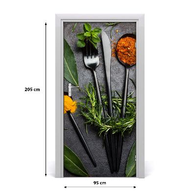 Door veneer Cutlery and spices