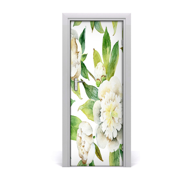 Self-adhesive door wallpaper Peonies