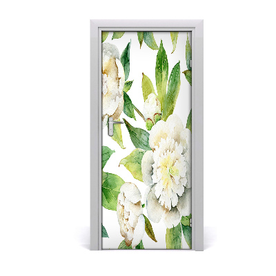 Self-adhesive door wallpaper Peonies