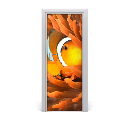 Self-adhesive door wallpaper Clownfish fish