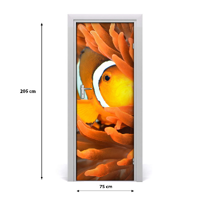 Self-adhesive door wallpaper Clownfish fish