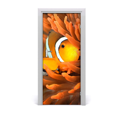 Self-adhesive door wallpaper Clownfish fish