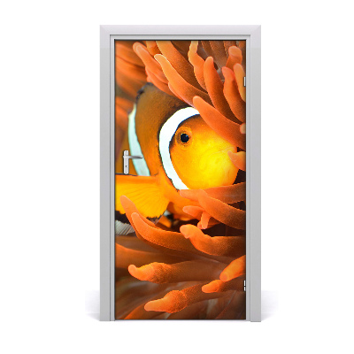 Self-adhesive door wallpaper Clownfish fish