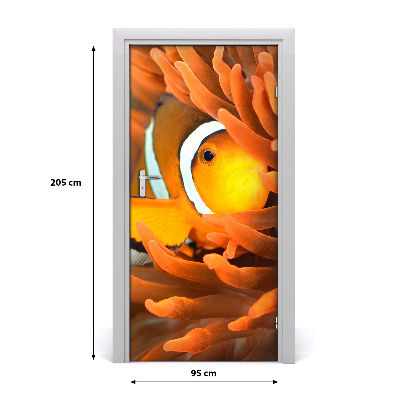 Self-adhesive door wallpaper Clownfish fish