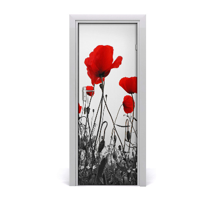 Door adhesive Field poppies