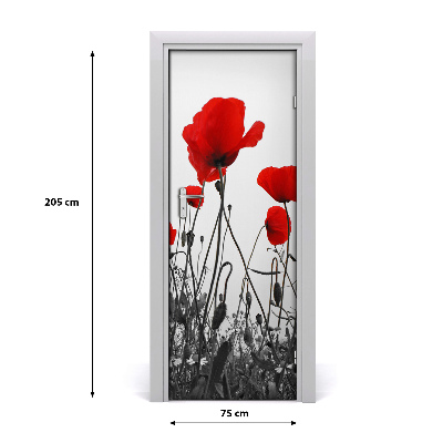 Door adhesive Field poppies