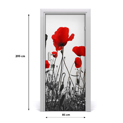 Door adhesive Field poppies