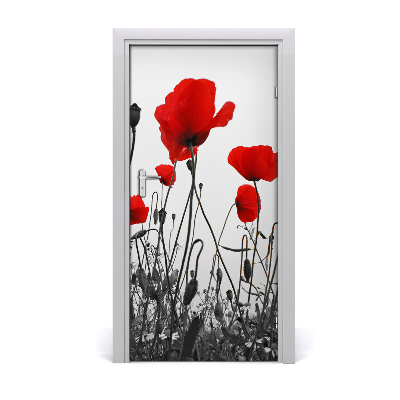 Door adhesive Field poppies