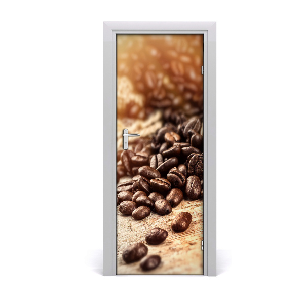 Self-adhesive door sticker Coffee beans