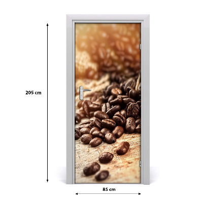 Self-adhesive door sticker Coffee beans