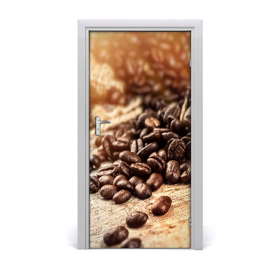 Self-adhesive door sticker Coffee beans