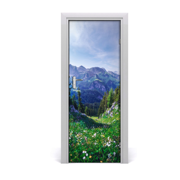 Self-adhesive door sticker Landscapes of the alps