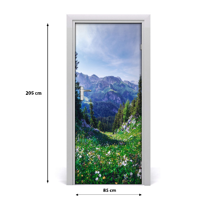 Self-adhesive door sticker Landscapes of the alps