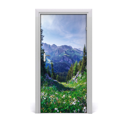 Self-adhesive door sticker Landscapes of the alps