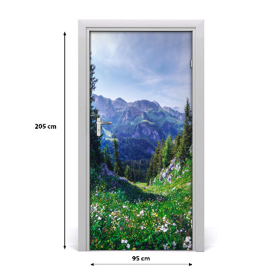 Self-adhesive door sticker Landscapes of the alps