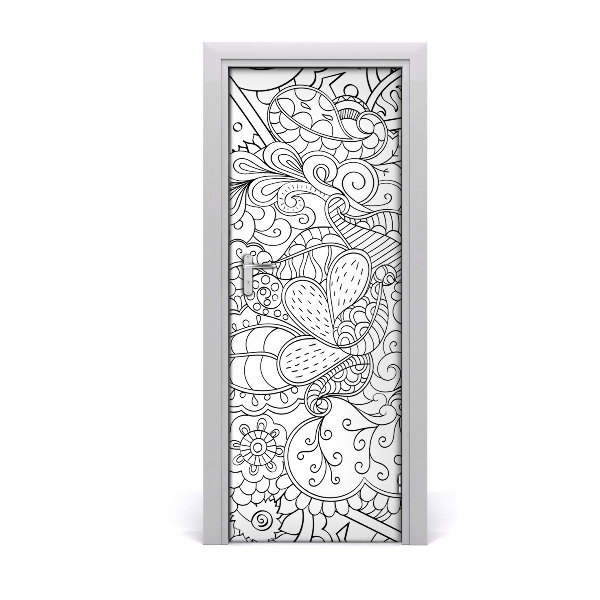 Self-adhesive door veneer Zentangle background