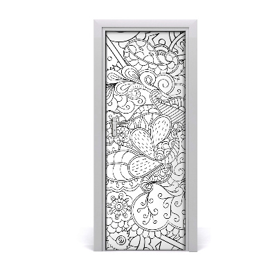 Self-adhesive door veneer Zentangle background