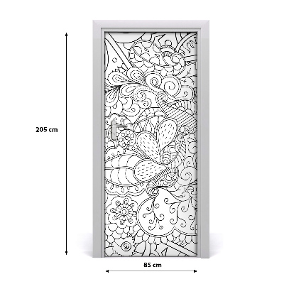 Self-adhesive door veneer Zentangle background