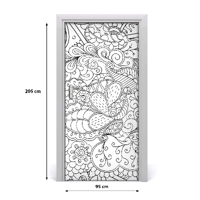 Self-adhesive door veneer Zentangle background