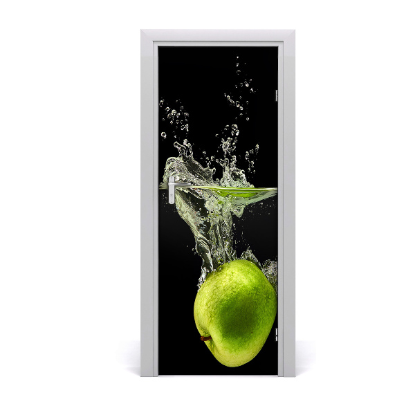 Self-adhesive door sticker Green apples