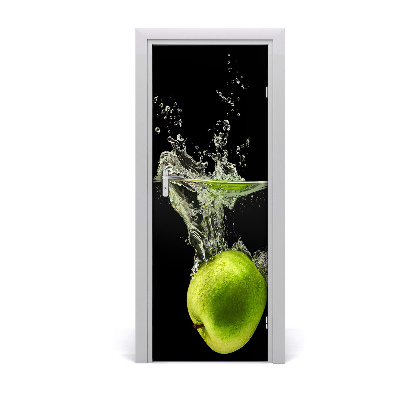 Self-adhesive door sticker Green apples