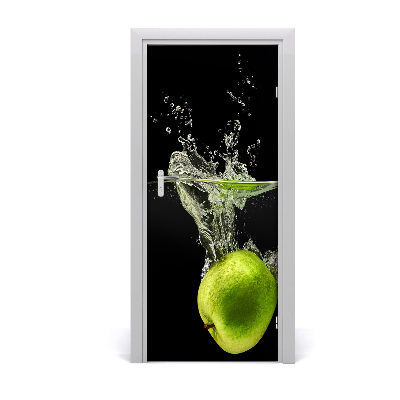 Self-adhesive door sticker Green apples