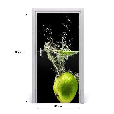 Self-adhesive door sticker Green apples