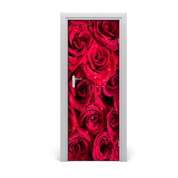 Door adhesive Red roses