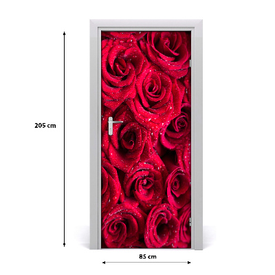 Door adhesive Red roses