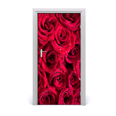 Door adhesive Red roses