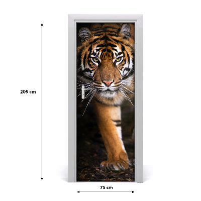 Self-adhesive door wallpaper Tiger