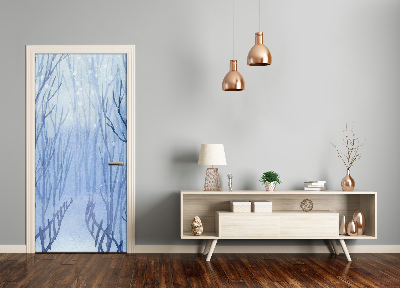 Self-adhesive door sticker Winter forest