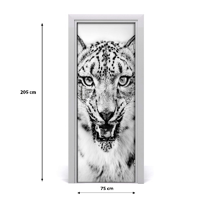 Self-adhesive door sticker Snow panther