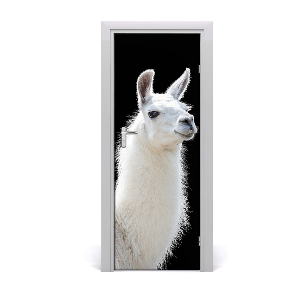 Self-adhesive door wallpaper White lama