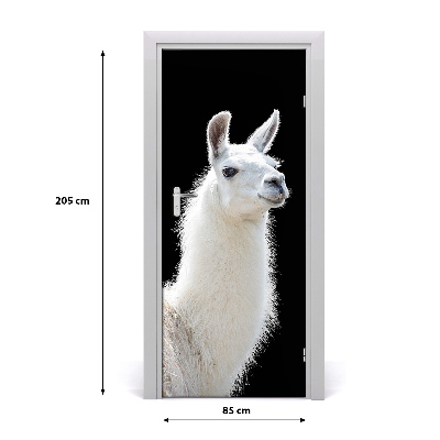 Self-adhesive door wallpaper White lama