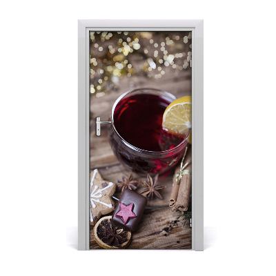 Self-adhesive door sticker A wall of mulled wine