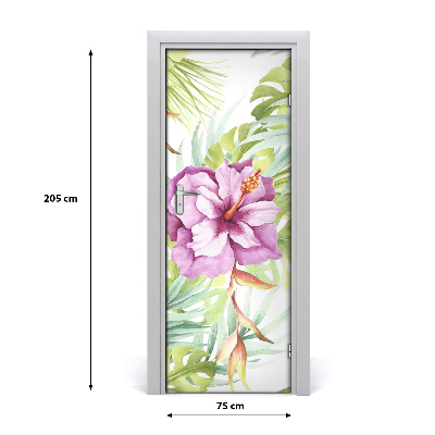 Self-adhesive door veneer Hawaiian pattern