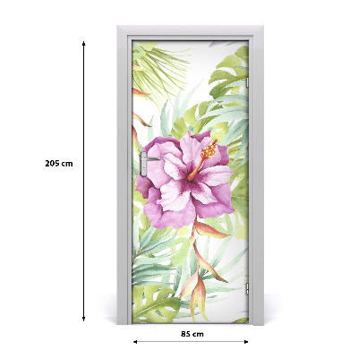 Self-adhesive door veneer Hawaiian pattern