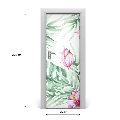 Self-adhesive door veneer Hawaiian pattern