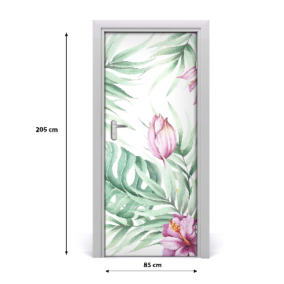 Self-adhesive door veneer Hawaiian pattern