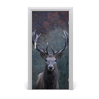 Self-adhesive door wallpaper Deer in nature