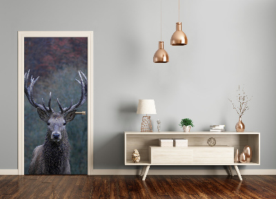 Self-adhesive door wallpaper Deer in nature