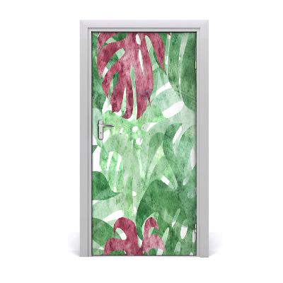 Self-adhesive door wallpaper Monstera